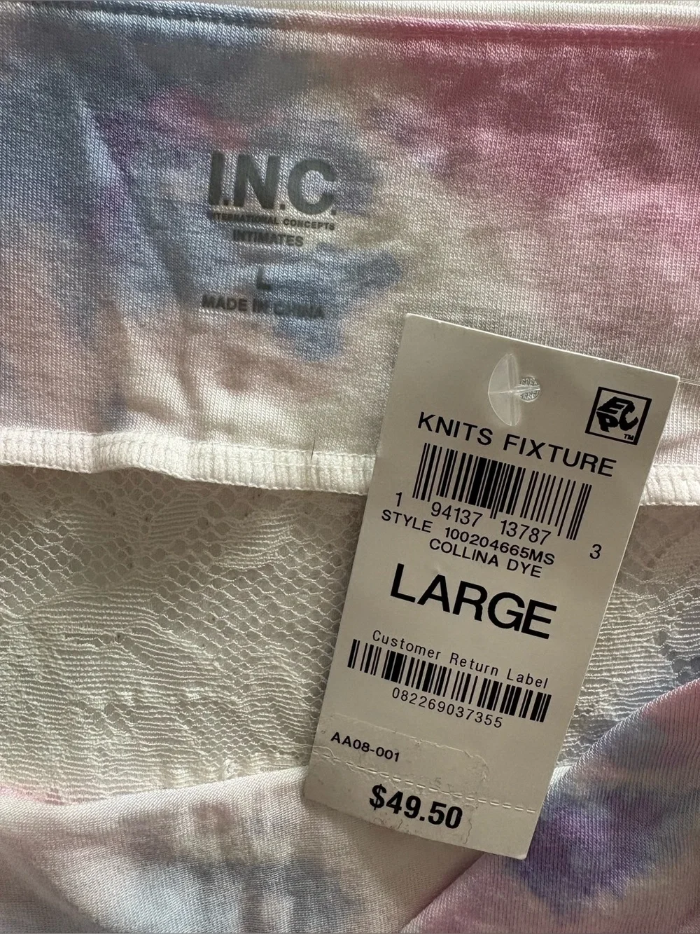 ✨ NWT INC International Concepts Lace-Trim Tie-Dye Chemise ✨ Large